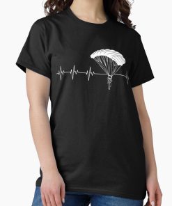 Frontier Goods Skydiving Heartbeat Skydiver Parachuting Lover Classic T-Shirt - Gifts for friends