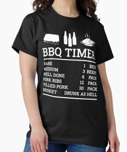 Frontier Goods BBQ Timer, Beef and Beer, Rare - Medium - Well - Brisket | Barbecue Lover Classic T-Shirt - Gifts for friends
