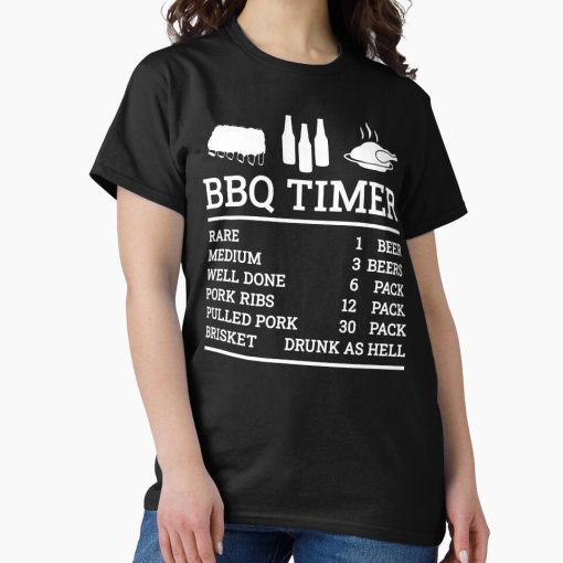 Frontier Goods BBQ Timer, Beef and Beer, Rare - Medium - Well - Brisket | Barbecue Lover Classic T-Shirt - Gifts for friends