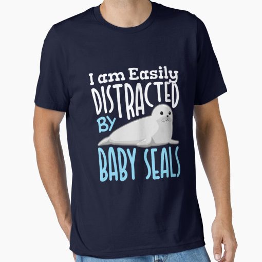 Frontier Goods Easily Distracted By Baby Seals Essential T-Shirt - Gifts for friends