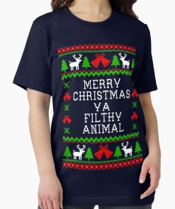 Frontier Goods Merry Christmas Ya Filthy Animal - Ugly Christmas Sweater Style Essential T-Shirt - Gifts for friends