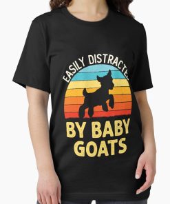 Frontier Goods Easily Distracted by Baby Goats Goat Lover Essential T-Shirt - Gifts for friends
