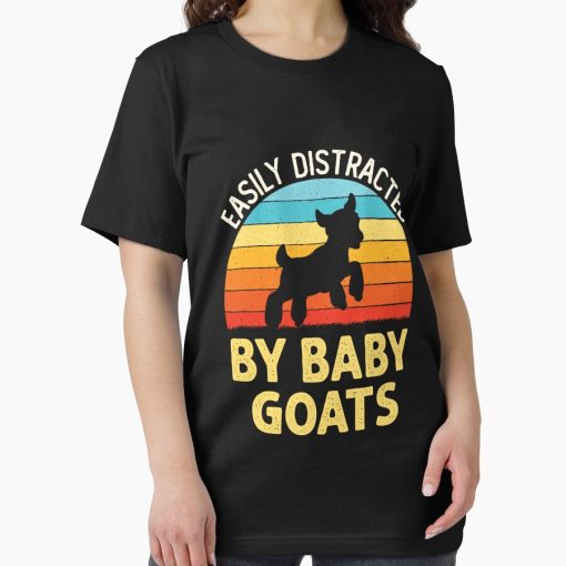 Frontier Goods Easily Distracted by Baby Goats Goat Lover Essential T-Shirt - Gifts for friends
