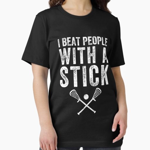 Frontier Goods I beat people with a stick - Funny Lacrosse Essential T-Shirt - Gifts for friends